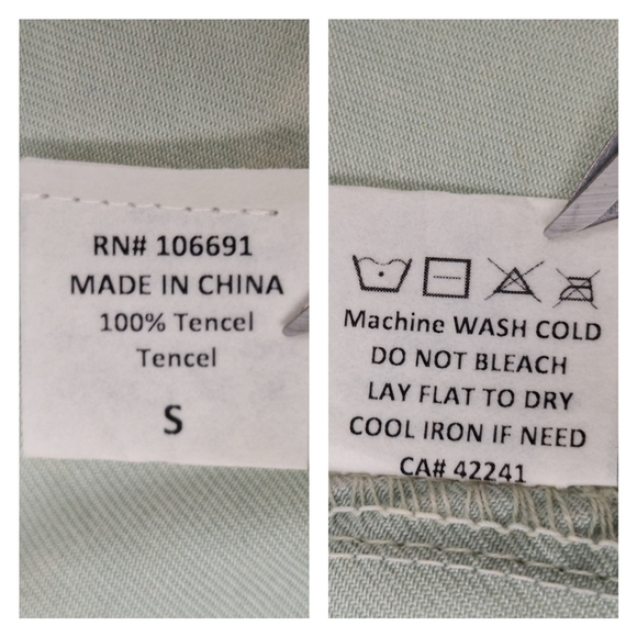 NEW Young Fabulous & Broke Small High Rise Tencel Pant Water Potassium Wash Mint - Picture 15 of 16